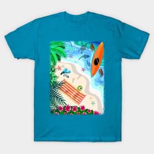 Tropical Beach Aerial Drone View T-Shirt